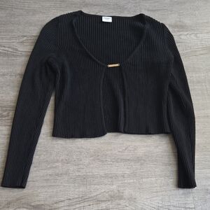 Abercrombie & Fitch Black Long Sleeve Ribbed Top